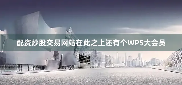 配资炒股交易网站在此之上还有个WPS大会员